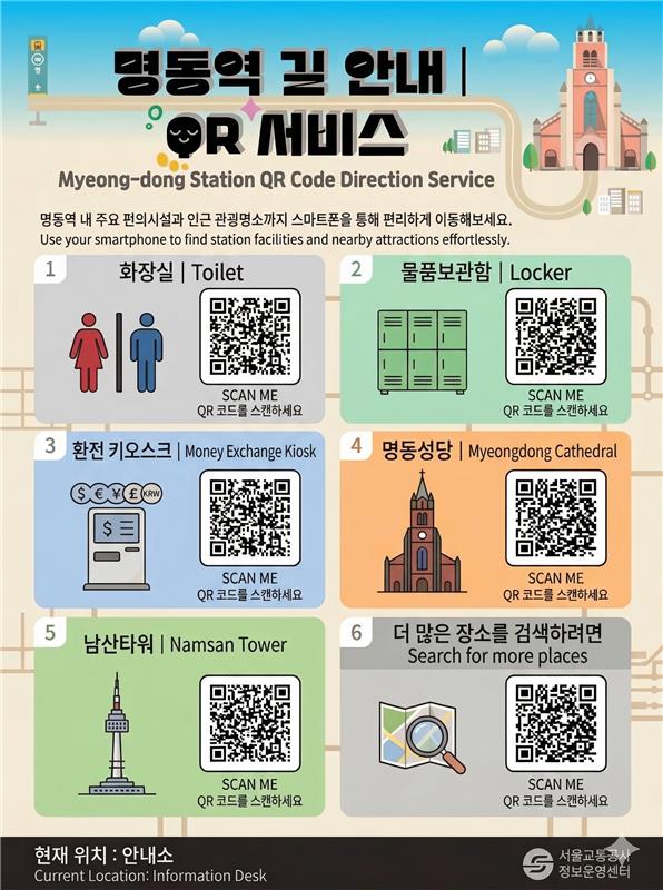 목적지 QR 마커 스캔 및 위치 인식 화면